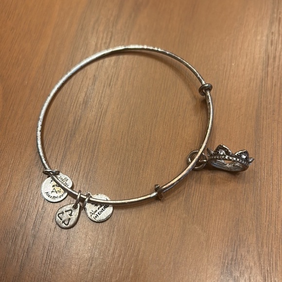 Alex And Ani Silver Crown Bangle - Picture 2 of 5